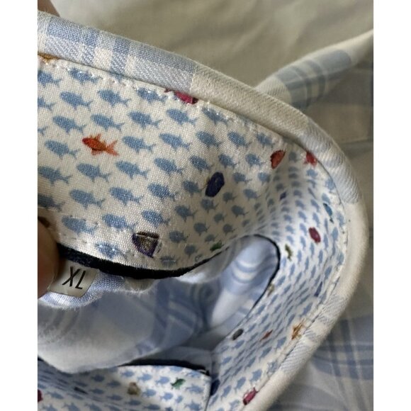 Bugatchi Men’s Classic Fit Plaid Button Up Shirt Blue Long Sleeves XL - Picture 4 of 8